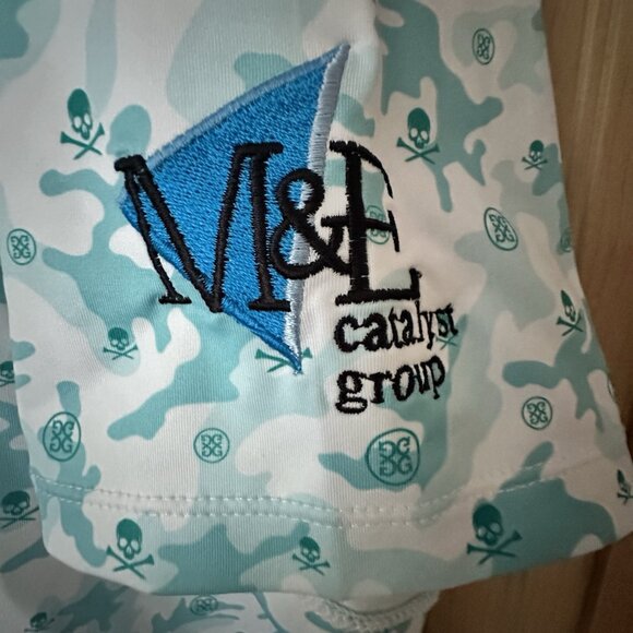 New G/Fore Men's Mapped Icon Camo Tech Jersey Golf Polo - Monsoon Size XL *READ* - Picture 4 of 7